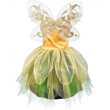 Fairy Costume Dress for Girls Green Princess Flower Girl Dress Tutu Dress with Headband and Wings $47.96 Kids' Costumes