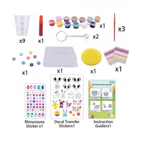 47Pcs Easter Egg Dye Kit Easter Egg Decorating Kit with Painting Crafts Kits Stickers for Kids Boys Girls Easter Creativity A...