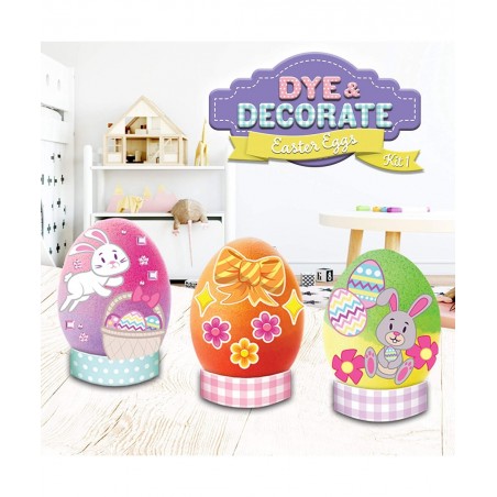 47Pcs Easter Egg Dye Kit Easter Egg Decorating Kit with Painting Crafts Kits Stickers for Kids Boys Girls Easter Creativity A...