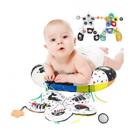 Tummy Time Pillow Toy Black and White High Contrast Tummy Time Baby Toys Montessori Toys for Babies Newborn Infants 0-6 6-12 ...