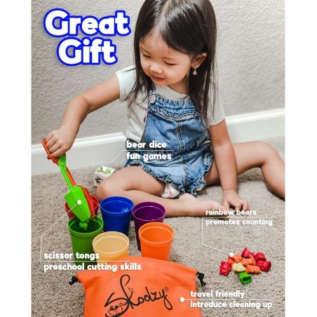 Rainbow Stacking Bears Toddler Toys. Tumbling Counting Toys with Matching Sorting Cups. Montessori STEM Therapy Preschool Act...