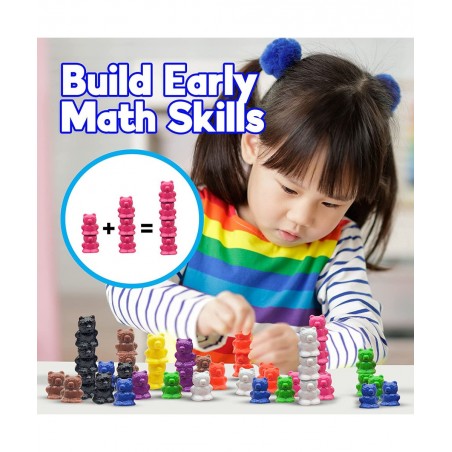Rainbow Stacking Bears Toddler Toys. Tumbling Counting Toys with Matching Sorting Cups. Montessori STEM Therapy Preschool Act...
