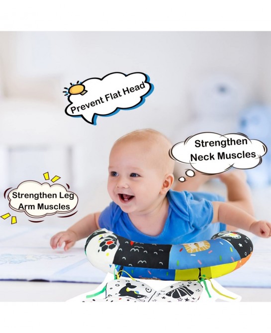 Tummy Time Pillow Toy Black and White High Contrast Tummy Time Baby Toys Montessori Toys for Babies Newborn Infants 0-6 6-12 ...