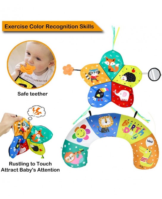 Tummy Time Pillow Toy Black and White High Contrast Tummy Time Baby Toys Montessori Toys for Babies Newborn Infants 0-6 6-12 ...