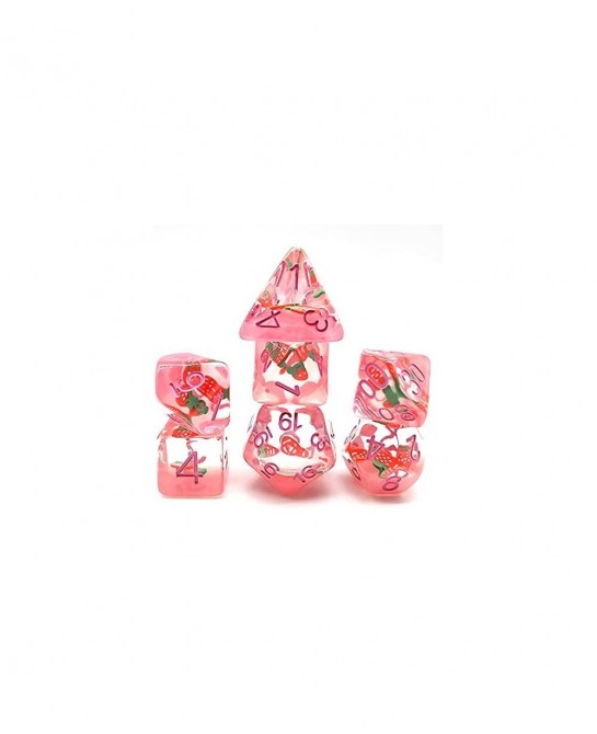 HS DICE Strawberries Dice Set DND Dice Set Polyhedral Dice Set for Dungeon and Dragons MTG RPG D&D D20 D12 D10 D8 D6 D4 $26.5...