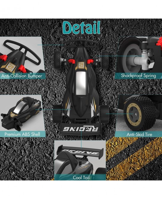 RC Racing Car 4WD 2.4Ghz Remote Control Car 10-15KM/H High Speed Drift RC Car 1:20 Scale Variable Speed and 4 Batteries Toys ...