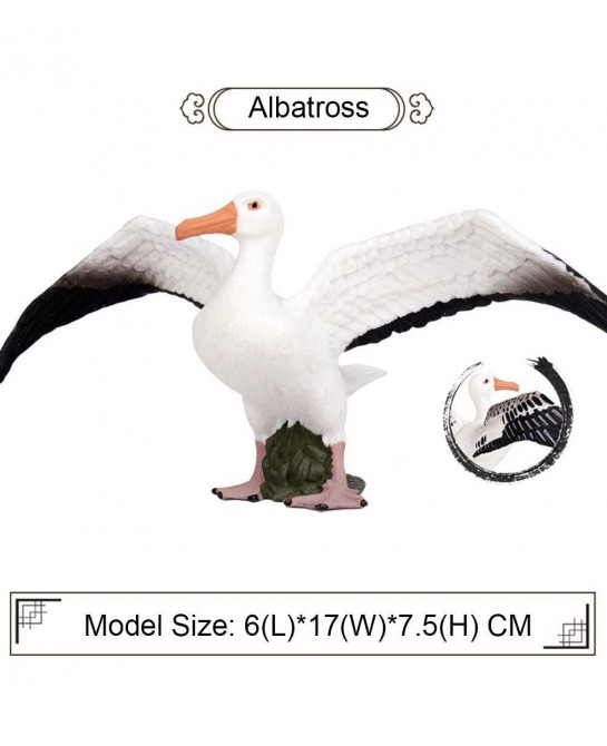 Albatross Figure Realistic Animal Figurines Early Educational Bird Toy Science Project Christmas Birthday Cake Topper for Kid...