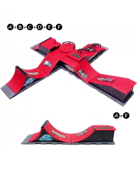 Finger Skateboards Mini Finger Toy Skateboard Park Ramp Kit Fingerboard Half Pipe Ultimate Parks Training Props Accessories f...