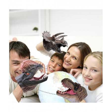Dinosaur Hand Puppets Toy Realistic Soft Rubber T.Rex Triceratops Dilophosaurus Dinosaur Toys for Kids Boys Girls Dino Head G...