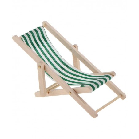 1:12 Scale Wooden Lounge Chair Miniature Dollhouse Foldable Wooden Beach Chair Chaise Longue Toys Dolls House Furniture Acces...