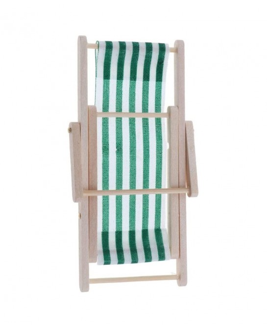 1:12 Scale Wooden Lounge Chair Miniature Dollhouse Foldable Wooden Beach Chair Chaise Longue Toys Dolls House Furniture Acces...