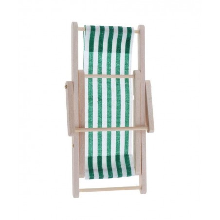 1:12 Scale Wooden Lounge Chair Miniature Dollhouse Foldable Wooden Beach Chair Chaise Longue Toys Dolls House Furniture Acces...