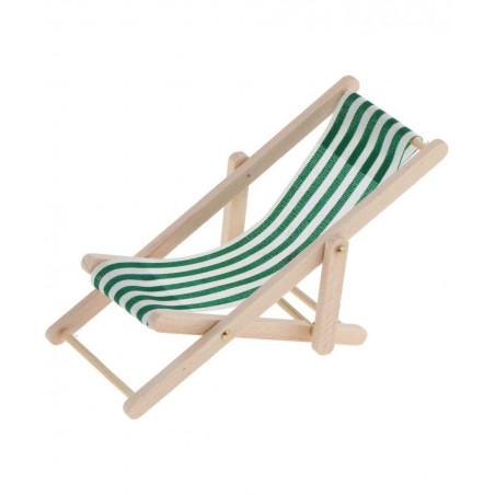 1:12 Scale Wooden Lounge Chair Miniature Dollhouse Foldable Wooden Beach Chair Chaise Longue Toys Dolls House Furniture Acces...