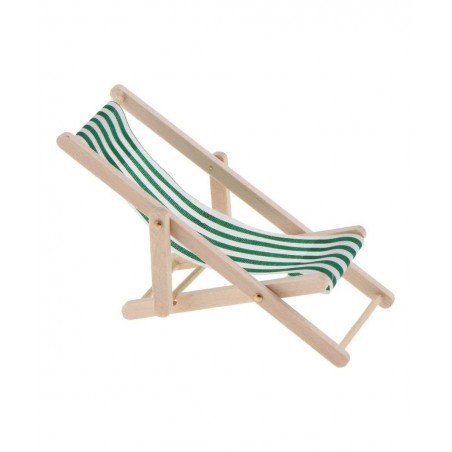 1:12 Scale Wooden Lounge Chair Miniature Dollhouse Foldable Wooden Beach Chair Chaise Longue Toys Dolls House Furniture Acces...
