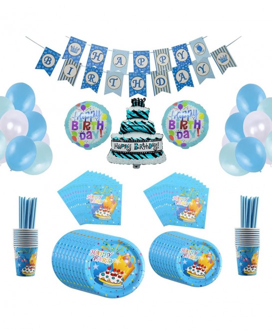 Gender Reveal Decorations Birthday Party Supplies 144Pcs Include 59Balloon 20kids' Party Plates 20cups 20Napkins and 25Straws...