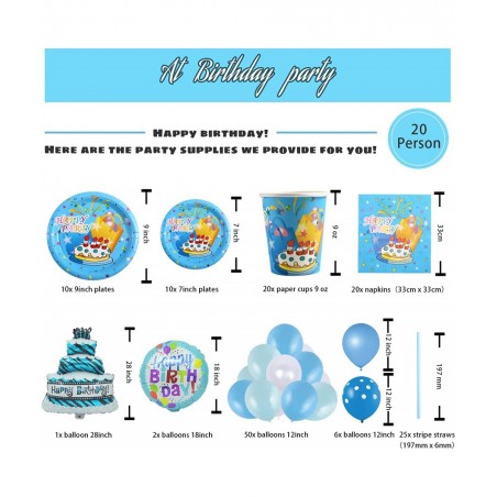 Gender Reveal Decorations Birthday Party Supplies 144Pcs Include 59Balloon 20kids' Party Plates 20cups 20Napkins and 25Straws...