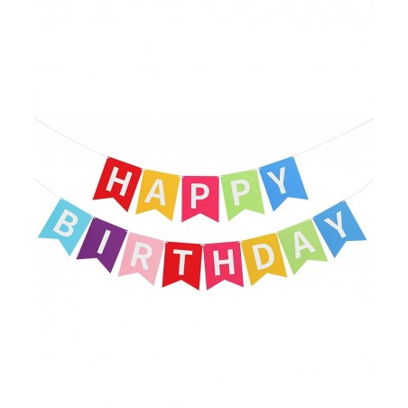 Happy Birthday Banner Colorful Happy Birthday Bunting Garland 2 Felt Fabric Pennant Banners Happy Birthday Party Decorations ...