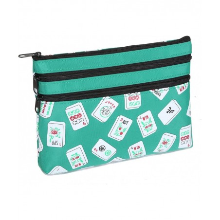 Mah Jongg Green Color Tiles 3 Zipper Mah Jong Purse for Mahjong Card $27.95 Plush Purses