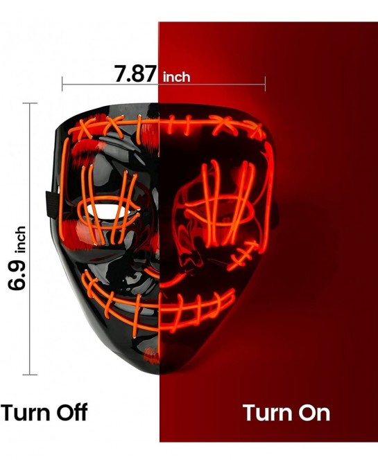 LED Halloween Mask Scary Halloween Light Up Mask with 3 Lighting Modes Scary Skull Shape Cosplay LED Costume Mask $19.77 Kids...