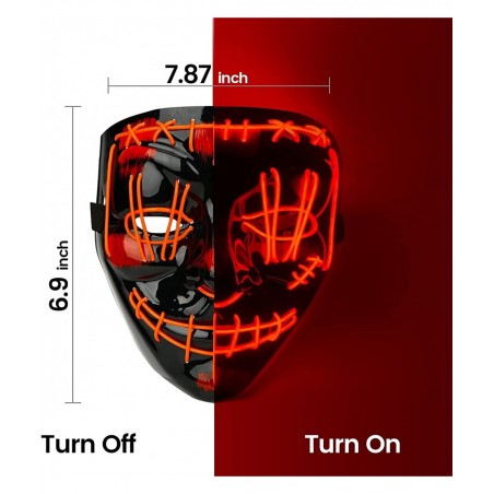 LED Halloween Mask Scary Halloween Light Up Mask with 3 Lighting Modes Scary Skull Shape Cosplay LED Costume Mask $19.77 Kids...