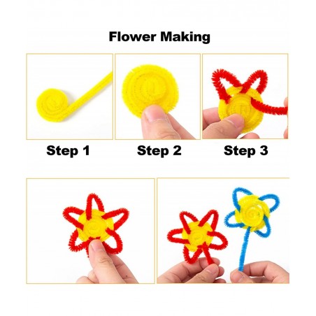 Pipe Cleaners- 400pcs Chenille Stems Pipe Cleaners Craft Supplies for DIY Art Craft Decorations Arts and Crafts for Kids Craf...