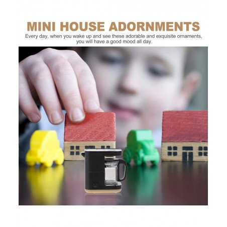 Miniature Coffee Machine Model Plastic Mini Coffee Maker Toy 1: 12 Dollhouse Decoration Pretend Play for Kids Doll House Kitc...