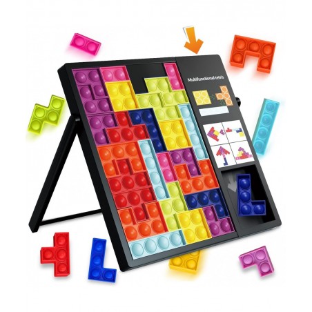 Pop Puzzle Fidget Toys Jigsaw Puzzle Game Push It Pop Fidget Toys Colorful 3D Russian Block Puzzle Stress Relief Silicone Pop...
