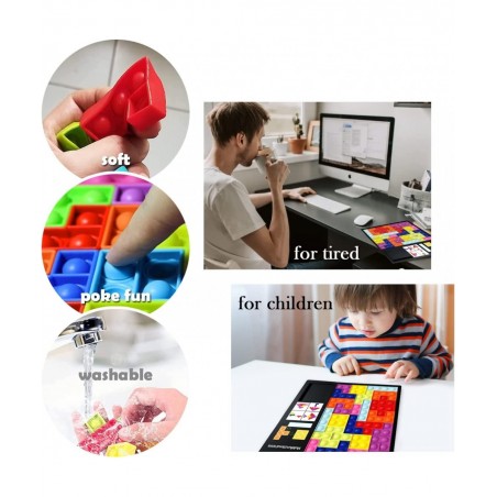Pop Puzzle Fidget Toys Jigsaw Puzzle Game Push It Pop Fidget Toys Colorful 3D Russian Block Puzzle Stress Relief Silicone Pop...