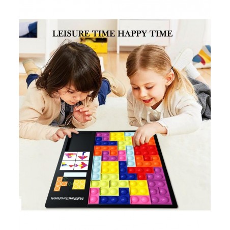 Pop Puzzle Fidget Toys Jigsaw Puzzle Game Push It Pop Fidget Toys Colorful 3D Russian Block Puzzle Stress Relief Silicone Pop...