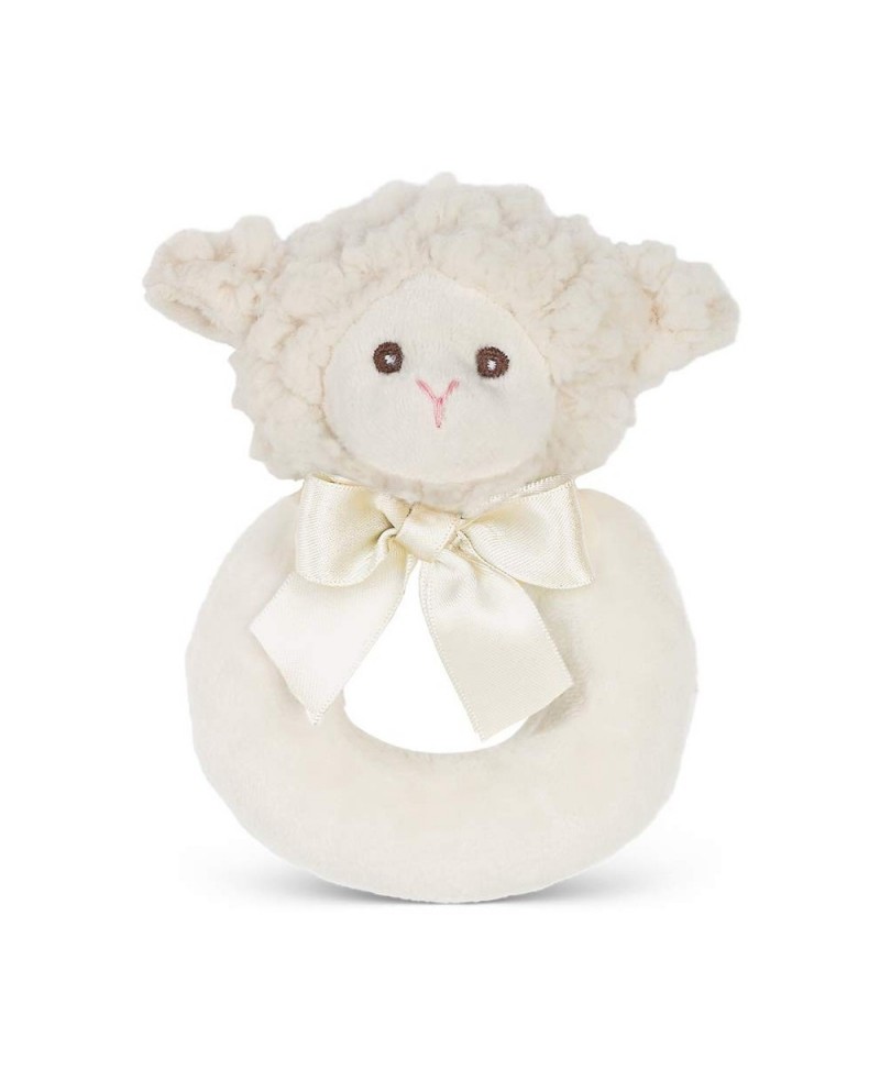 Bearington Baby Lamby Plush Stuffed Animal Cream Lamb Soft Ring Rattle 5.5 $21.42 Baby Rattles & Plush Rings