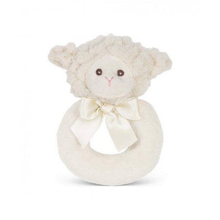 Bearington Baby Lamby Plush Stuffed Animal Cream Lamb Soft Ring Rattle 5.5 $21.42 Baby Rattles & Plush Rings