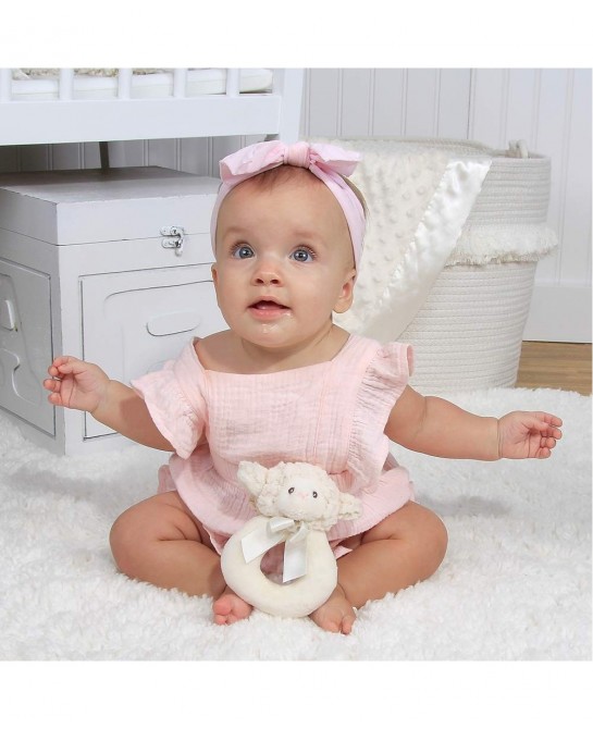Bearington Baby Lamby Plush Stuffed Animal Cream Lamb Soft Ring Rattle 5.5 $21.42 Baby Rattles & Plush Rings