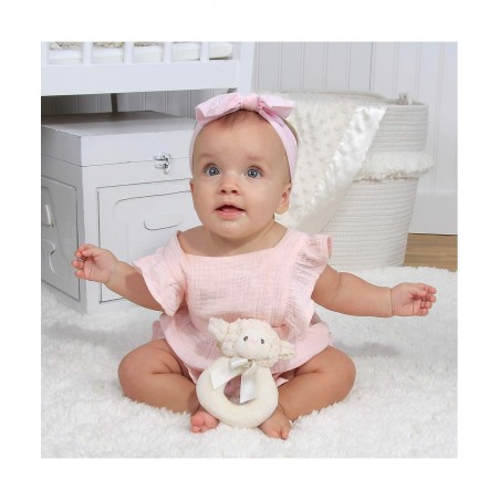 Bearington Baby Lamby Plush Stuffed Animal Cream Lamb Soft Ring Rattle 5.5 $21.42 Baby Rattles & Plush Rings