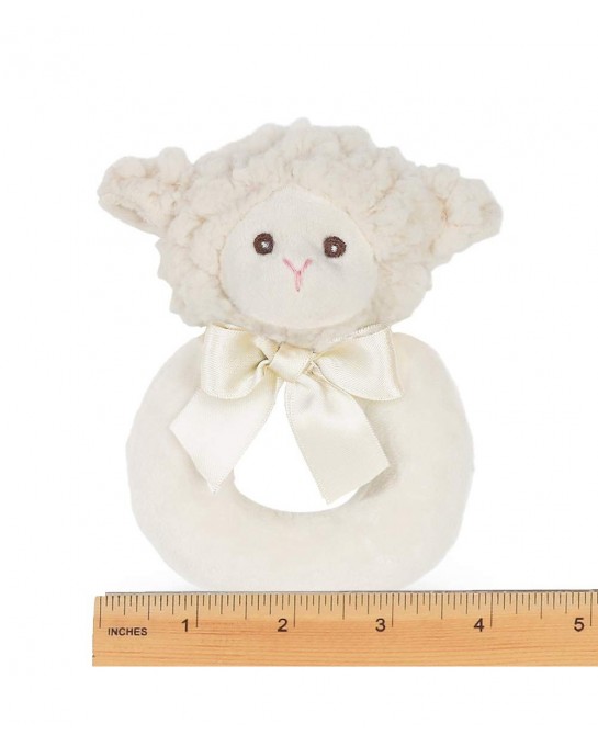 Bearington Baby Lamby Plush Stuffed Animal Cream Lamb Soft Ring Rattle 5.5 $21.42 Baby Rattles & Plush Rings