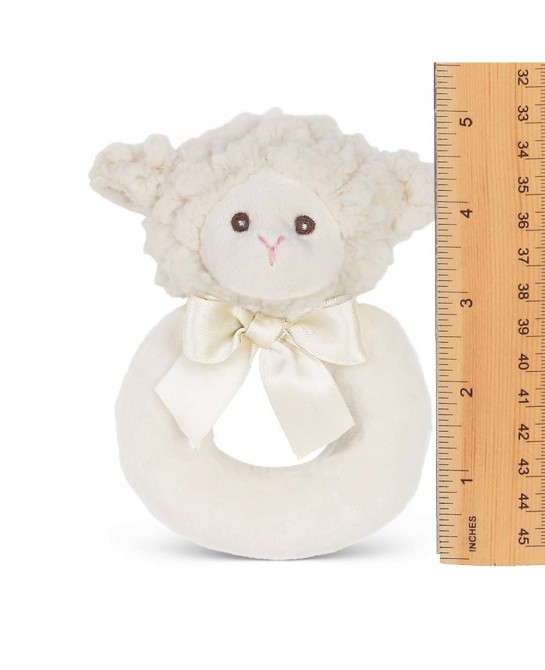 Bearington Baby Lamby Plush Stuffed Animal Cream Lamb Soft Ring Rattle 5.5 $21.42 Baby Rattles & Plush Rings