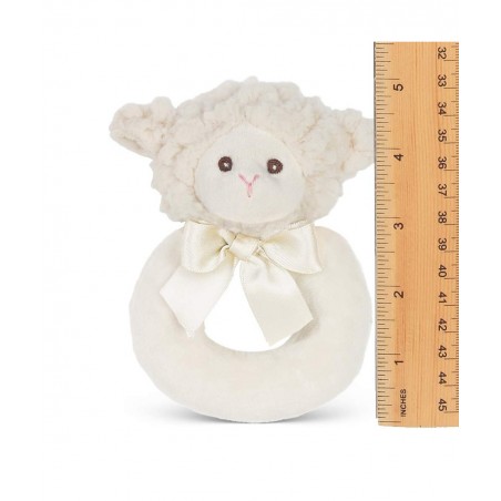 Bearington Baby Lamby Plush Stuffed Animal Cream Lamb Soft Ring Rattle 5.5 $21.42 Baby Rattles & Plush Rings