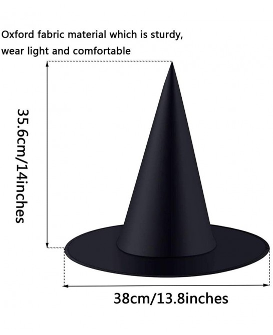 Witch Hat Halloween Oxford Cloth Black Witch Hats Costume Accessory for Holiday Halloween Christmas Carnivals Party $16.11 Ki...