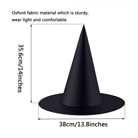 Witch Hat Halloween Oxford Cloth Black Witch Hats Costume Accessory for Holiday Halloween Christmas Carnivals Party $16.11 Ki...