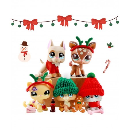 LPS Figures Lps Great Dane Deer Short Hair Cat Deer and Baby Collie Rare Old LPS Toys Puppy Action Figure Collectable Pets wi...