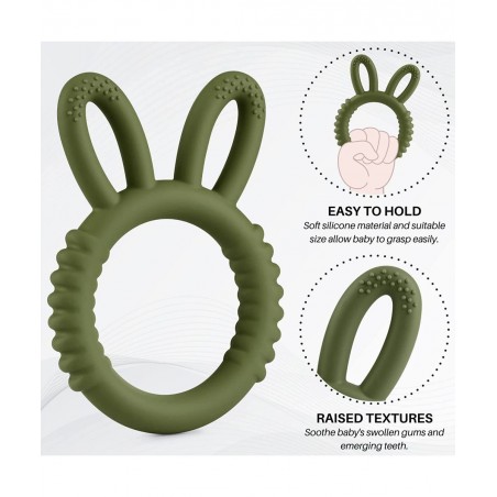 Baby Teething Toys for 3-6 6-12 Months Babies Silicone Teething Ring for Infants Food Grade Silicone Baby Toy (Army Green) $1...