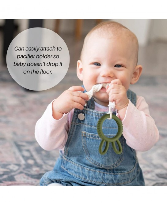 Baby Teething Toys for 3-6 6-12 Months Babies Silicone Teething Ring for Infants Food Grade Silicone Baby Toy (Army Green) $1...