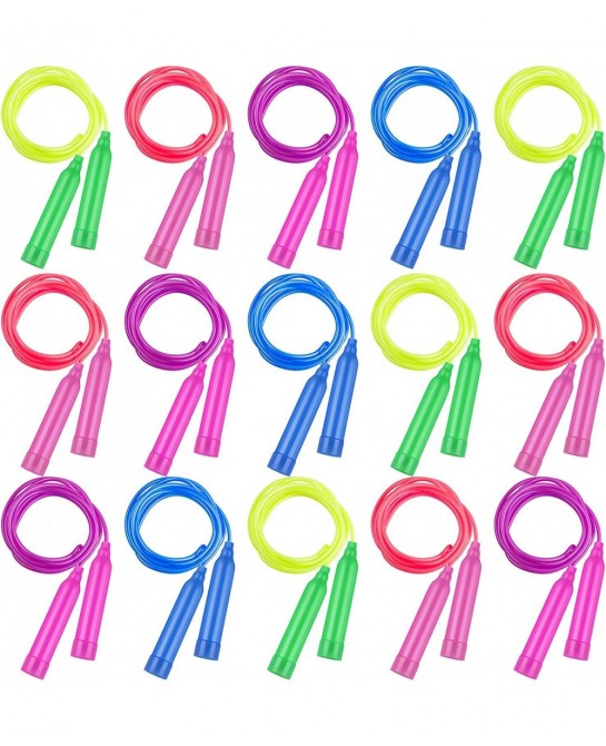 Colorful Jump Rope Set Adjustable Plastic Jump Rope Skipping Rope Outdoor Jump Ropes Great Party Favor $21.22 Kids' Fitness E...