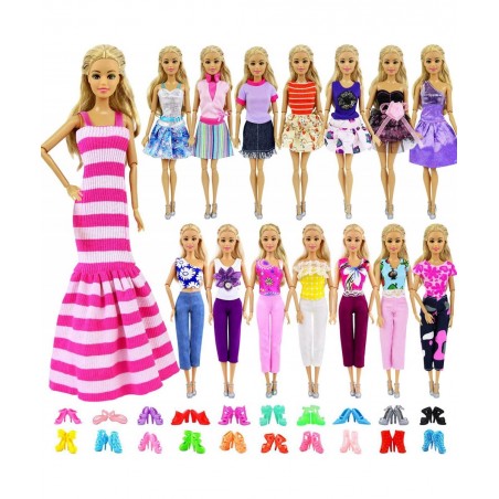 5 Sets Casual Wear Clothes Mix Party Dress with 5 Pairs Shoes for 11.5 Inch Girl Doll Clothes Outfits - Fashion Handmade 11.5...