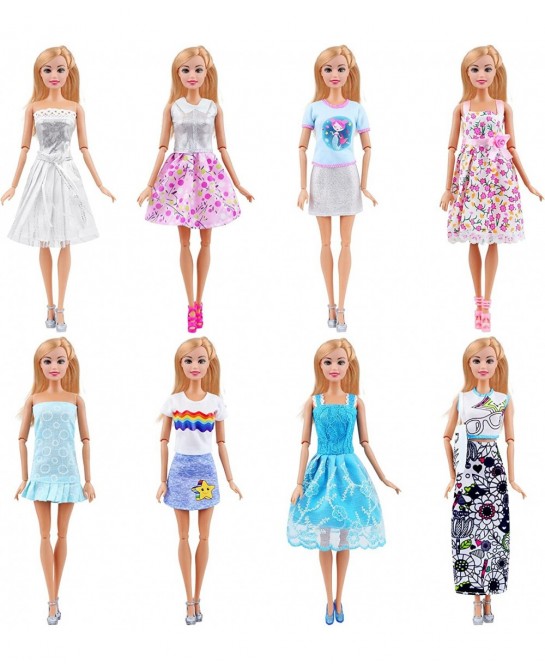 5 Sets Casual Wear Clothes Mix Party Dress with 5 Pairs Shoes for 11.5 Inch Girl Doll Clothes Outfits - Fashion Handmade 11.5...
