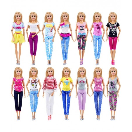 5 Sets Casual Wear Clothes Mix Party Dress with 5 Pairs Shoes for 11.5 Inch Girl Doll Clothes Outfits - Fashion Handmade 11.5...