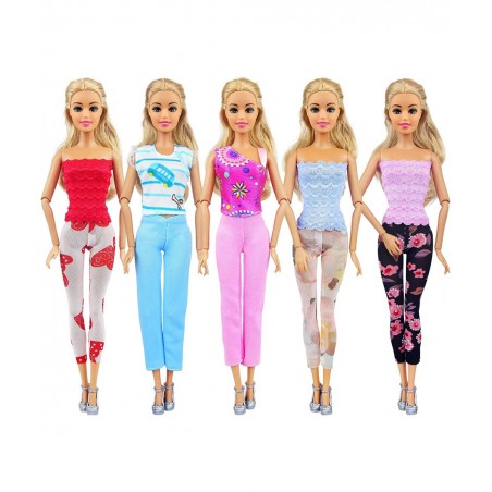 5 Sets Casual Wear Clothes Mix Party Dress with 5 Pairs Shoes for 11.5 Inch Girl Doll Clothes Outfits - Fashion Handmade 11.5...