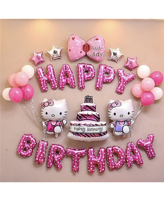 24 Pc Hello Kitty Happy Birthday Banner – Fun Set Party Supplies Decoration – Colorful party deco for Girls and Toddlers $17....