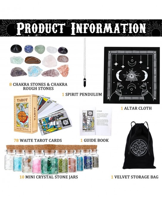 Tarot Cards Deck with Guidebook 78PCS Original Tarot Cards Deck Classic Tarot Card Decks Fortune Telling Toys with Chakra Sto...