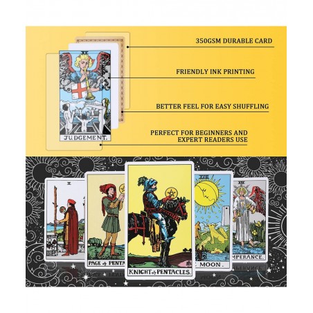 Tarot Cards Deck with Guidebook 78PCS Original Tarot Cards Deck Classic Tarot Card Decks Fortune Telling Toys with Chakra Sto...