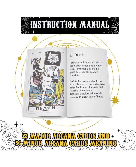 Tarot Cards Deck with Guidebook 78PCS Original Tarot Cards Deck Classic Tarot Card Decks Fortune Telling Toys with Chakra Sto...